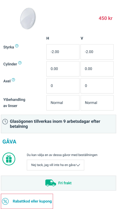 Discount voucher for uploading your glasses prescription